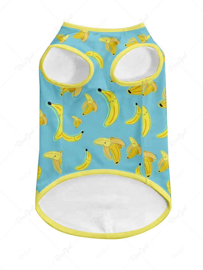 Bananas Print Pant Tank Top Dog And Owner Matching Outfits - Image 5