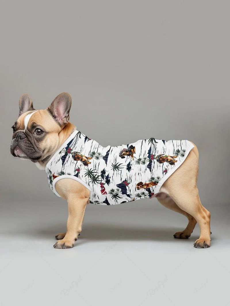 Coconut Tree Dogs Print Hawaii Tank Top and Shirt Dog and Owner Matching Outfits - Image 5