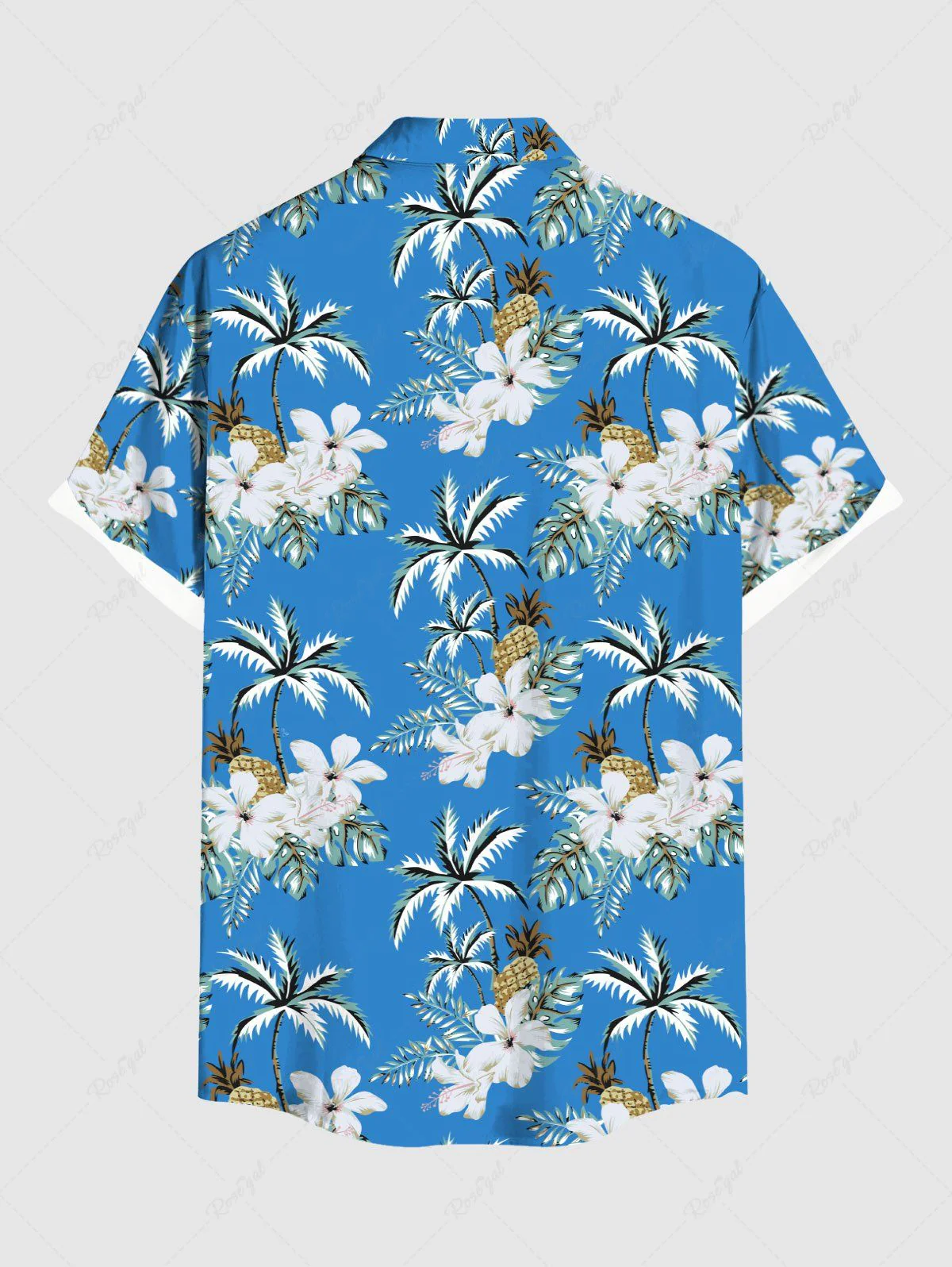 Coconut Tree Floral Tropical Leaves Pineapple Print Hawaii Shirt Bikini Dog And Owner Matching Outfits - Image 8