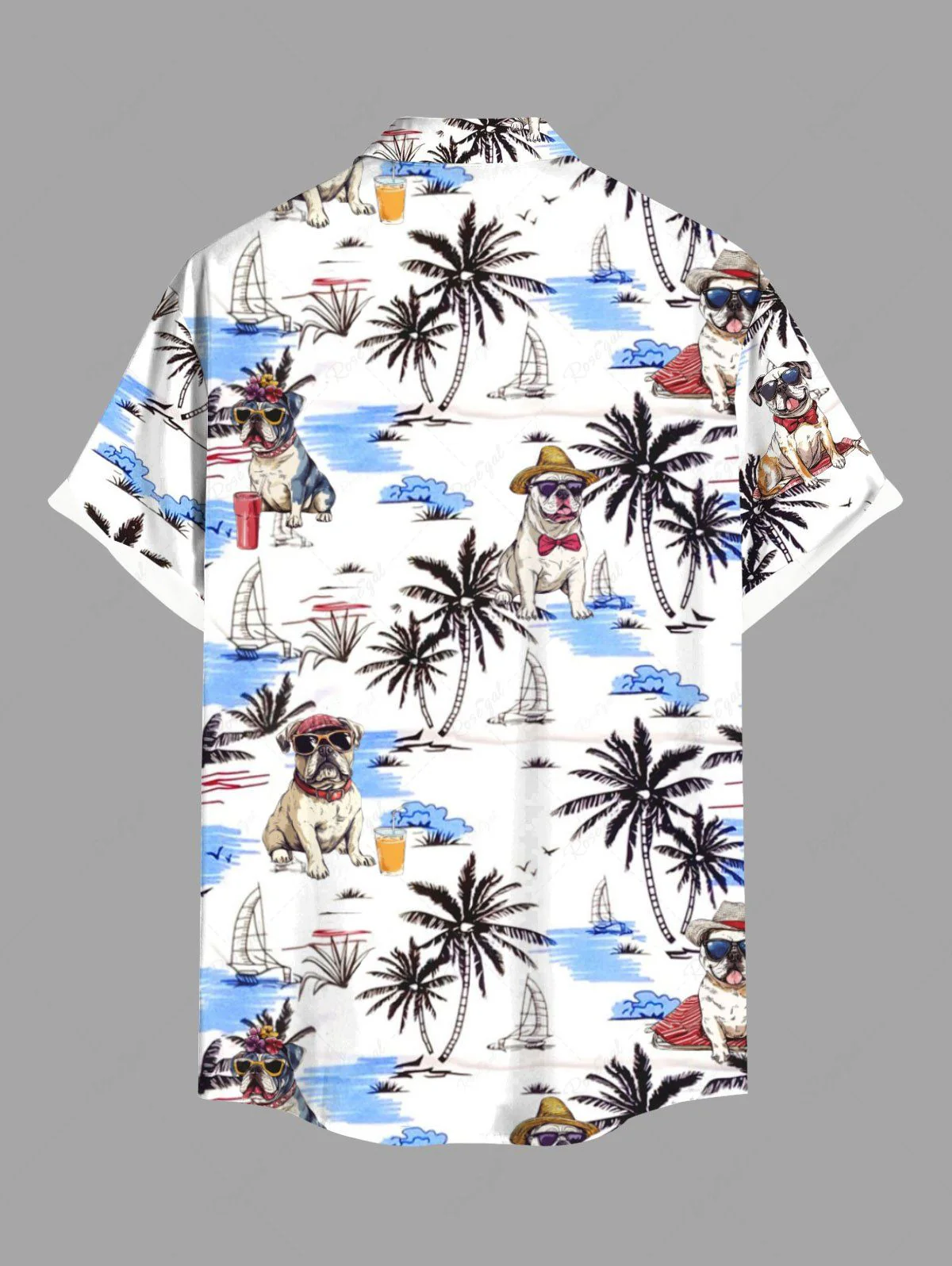 Coconut Tree Fruit Juice Sialboat Print Hawaii Shirts Dog and Owner Matching Outfits - Image 5