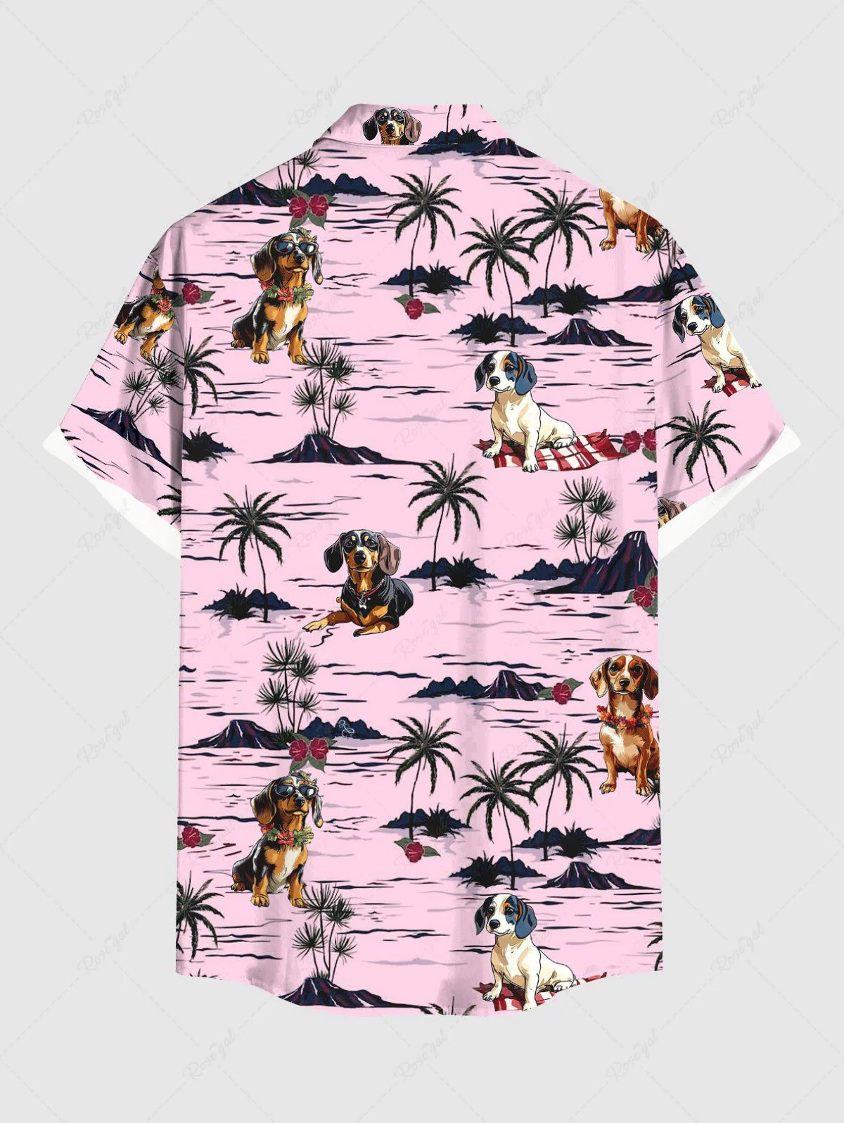 Coconut Tree Puppy Print Shirt Dog And Owner Matching Outfits - Image 5