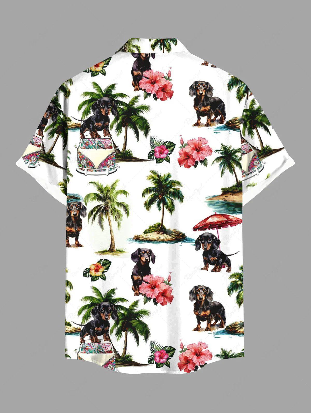 Coconut Tree Tropical Leaves Floral Print Hawaii Shirt Dog And Owner Matching Outfits - Image 7