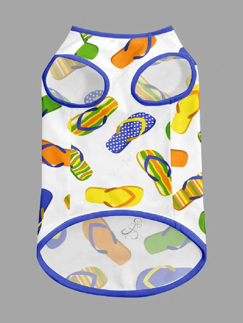Colorful Flip Flops Print Hawaii Tank Top and Shirt Dog and Owner Matching Outfits - Image 4