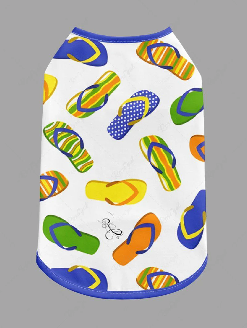Colorful Flip Flops Print Hawaii Tank Top and Shirt Dog and Owner Matching Outfits - Image 5