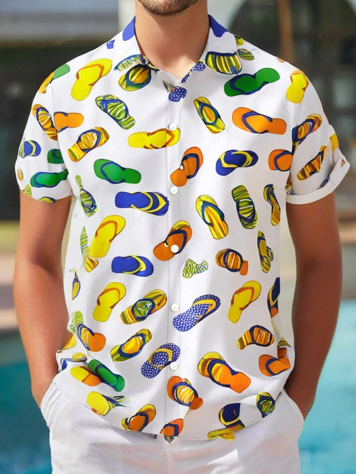 Colorful Flip Flops Print Hawaii Tank Top and Shirt Dog and Owner Matching Outfits - Image 6