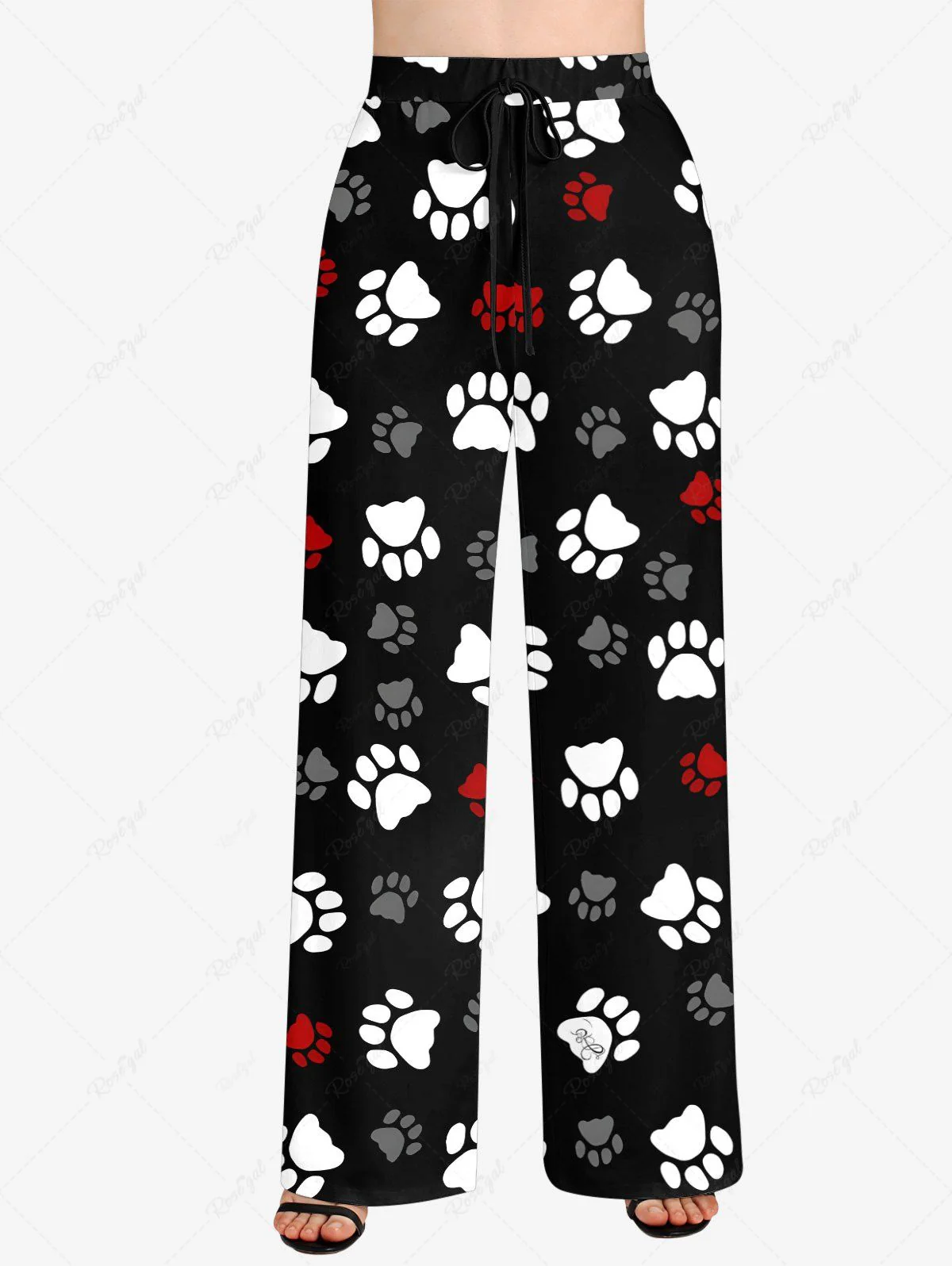 Colorful Heart Foot Print Bibs Bandana and Pants Dog and Owner Matching Outfits - Image 5