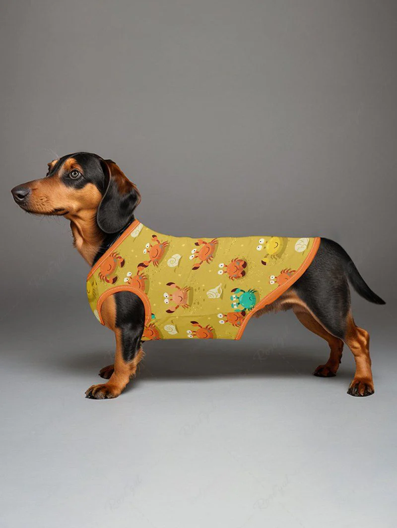 Crab Conch Shell Print Pants Tank Top Dog And Owner Matching Outfits - Image 3