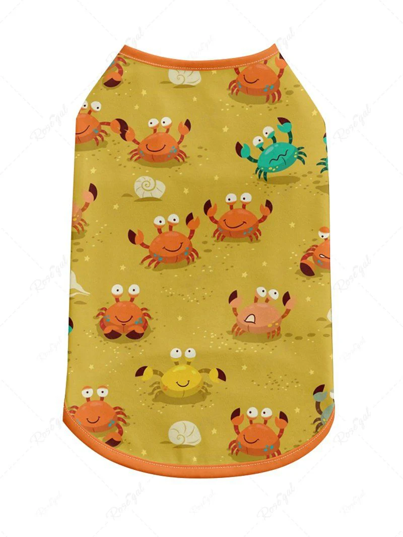 Crab Conch Shell Print Pants Tank Top Dog And Owner Matching Outfits - Image 4