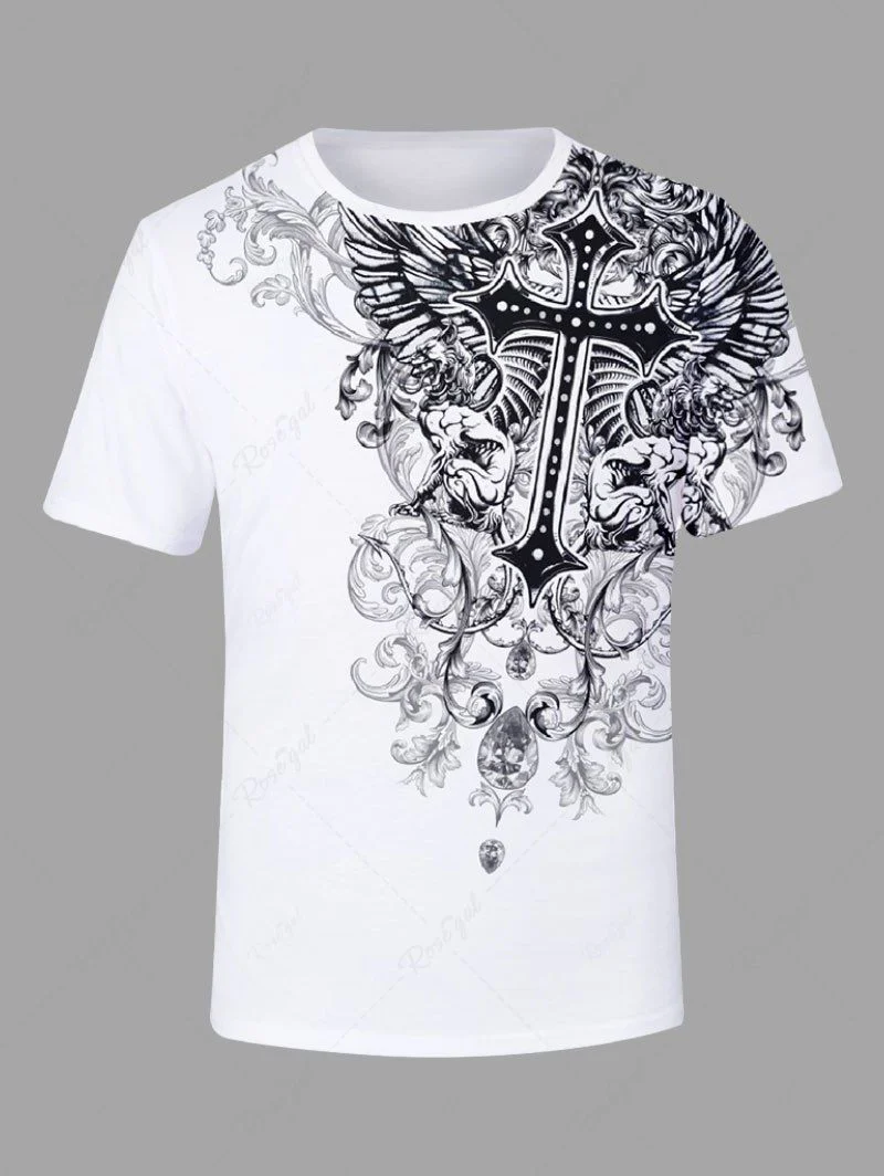 Cross Floral Pattern Print T-shirt Hoodie Dog And Owner Matching Outfits - Image 8