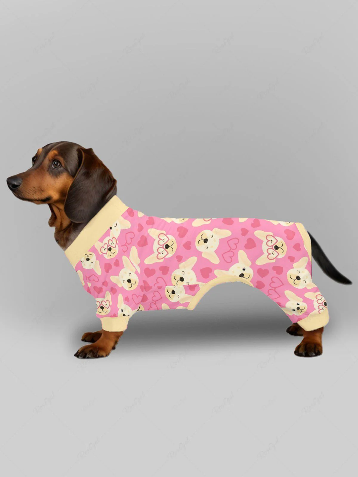 Cute Animal Heart Print Valentines Pants Pajama Dog And Owner Matching Outfits - Image 3