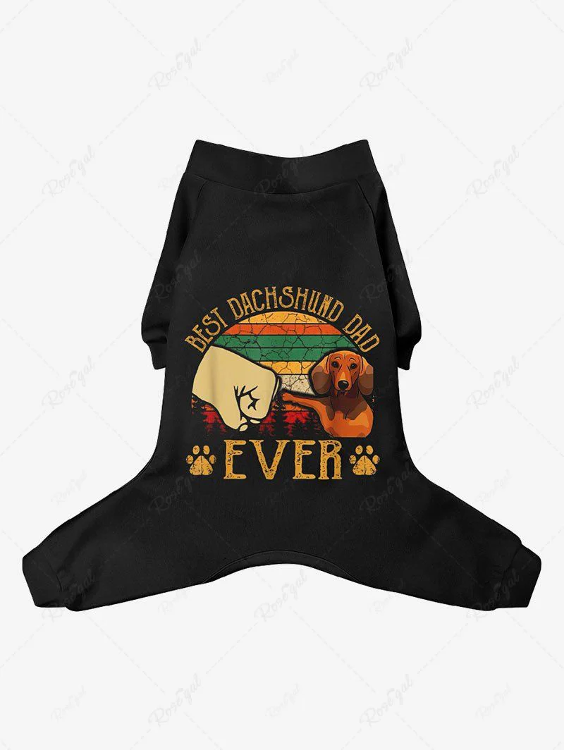 Dachshund Dog Fist Letters Printed Pajama and Polo Shirt Dog and Owner Matching Outfits - Image 5