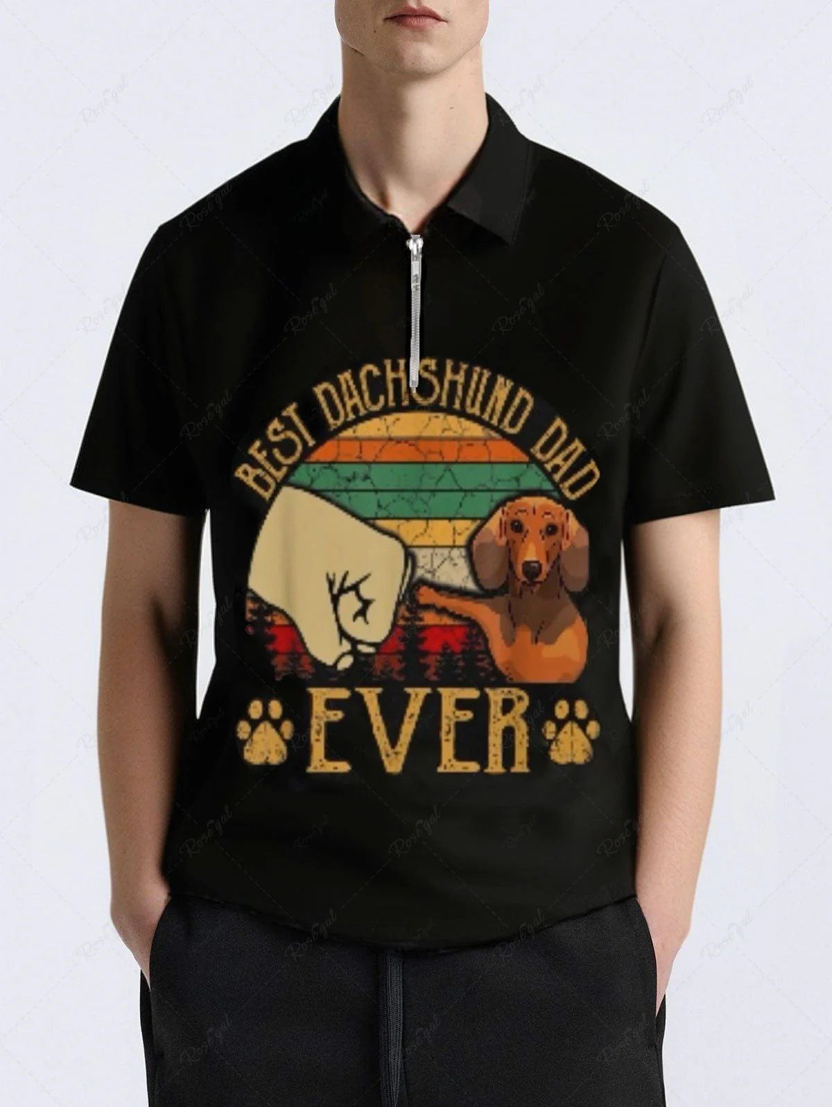 Dachshund Dog Fist Letters Printed Pajama and Polo Shirt Dog and Owner Matching Outfits - Image 6