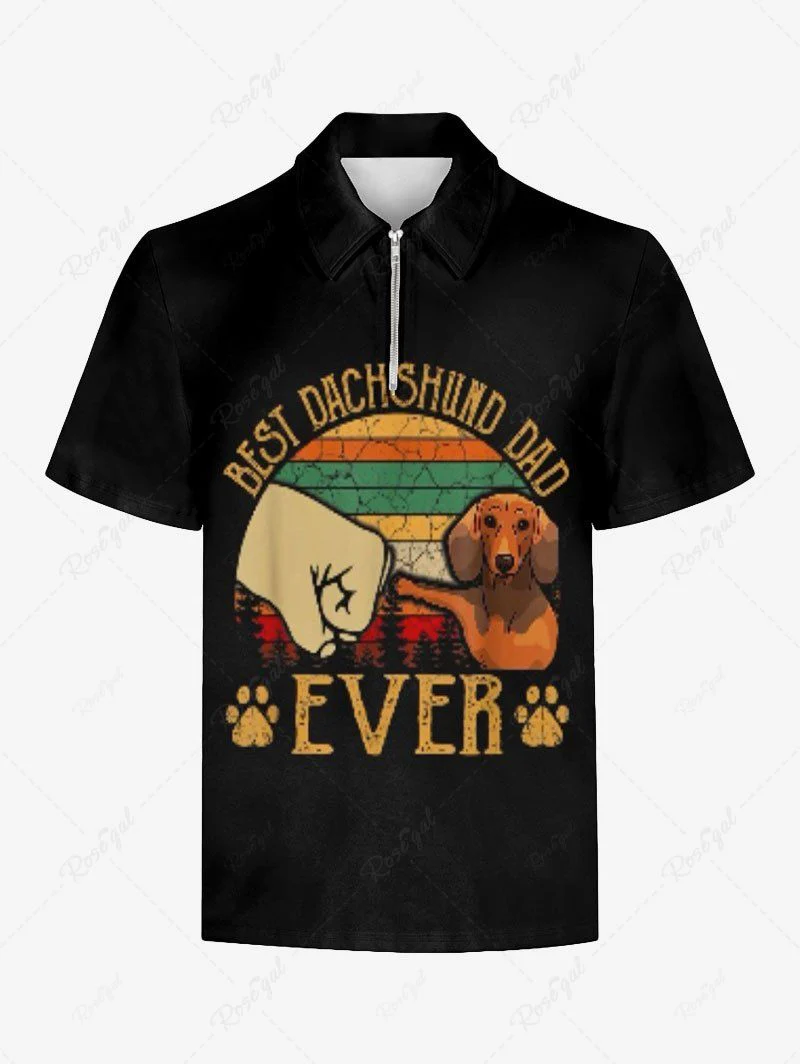 Dachshund Dog Fist Letters Printed Pajama and Polo Shirt Dog and Owner Matching Outfits - Image 7
