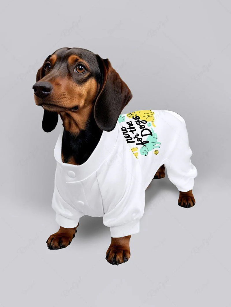 Dogs Letters Print T-shirt and Pajama Dog and Owner Matching Outfits - Image 3