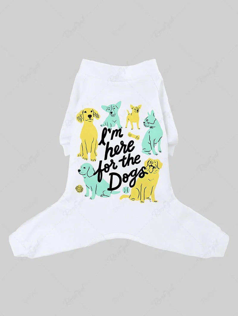 Dogs Letters Print T-shirt and Pajama Dog and Owner Matching Outfits - Image 4