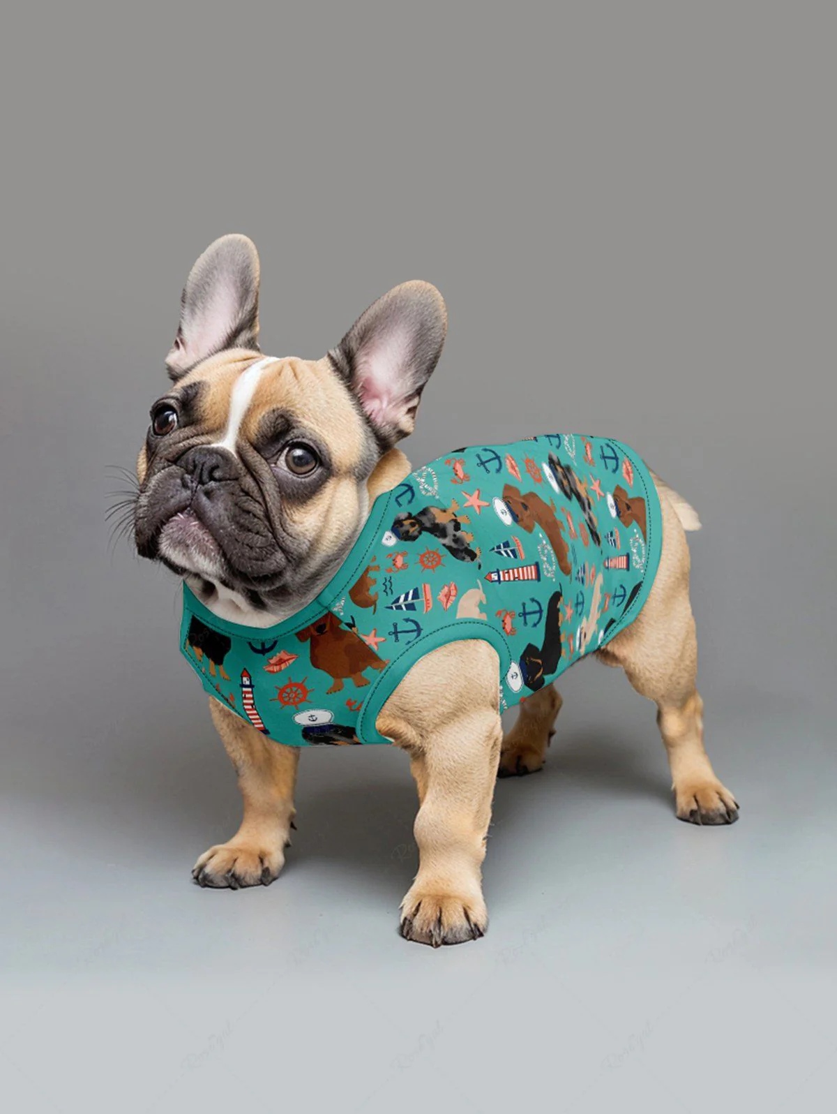 Dogs Starfish Crab Lighthouse Anchor Print Hawaii Tank Top and Shirt Dog and Owner Matching Outfits - Image 4