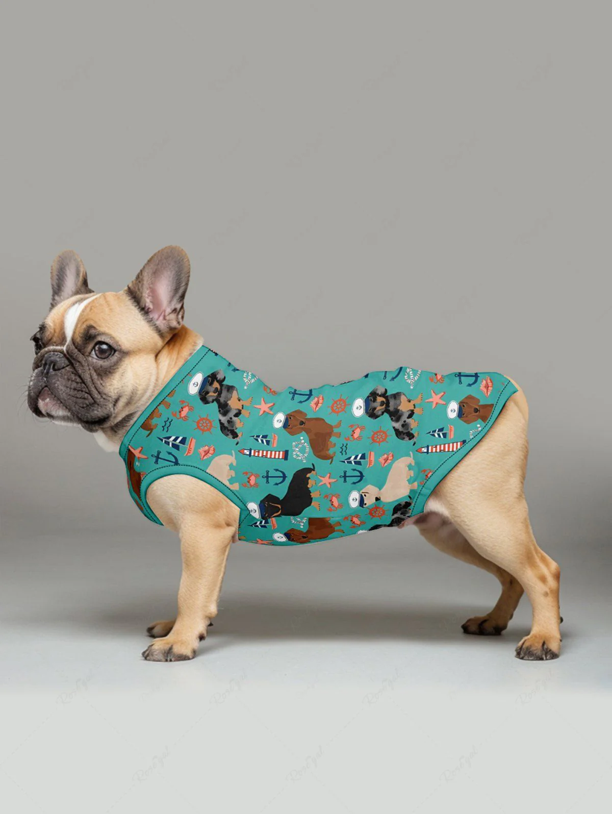 Dogs Starfish Crab Lighthouse Anchor Print Hawaii Tank Top and Shirt Dog and Owner Matching Outfits - Image 5