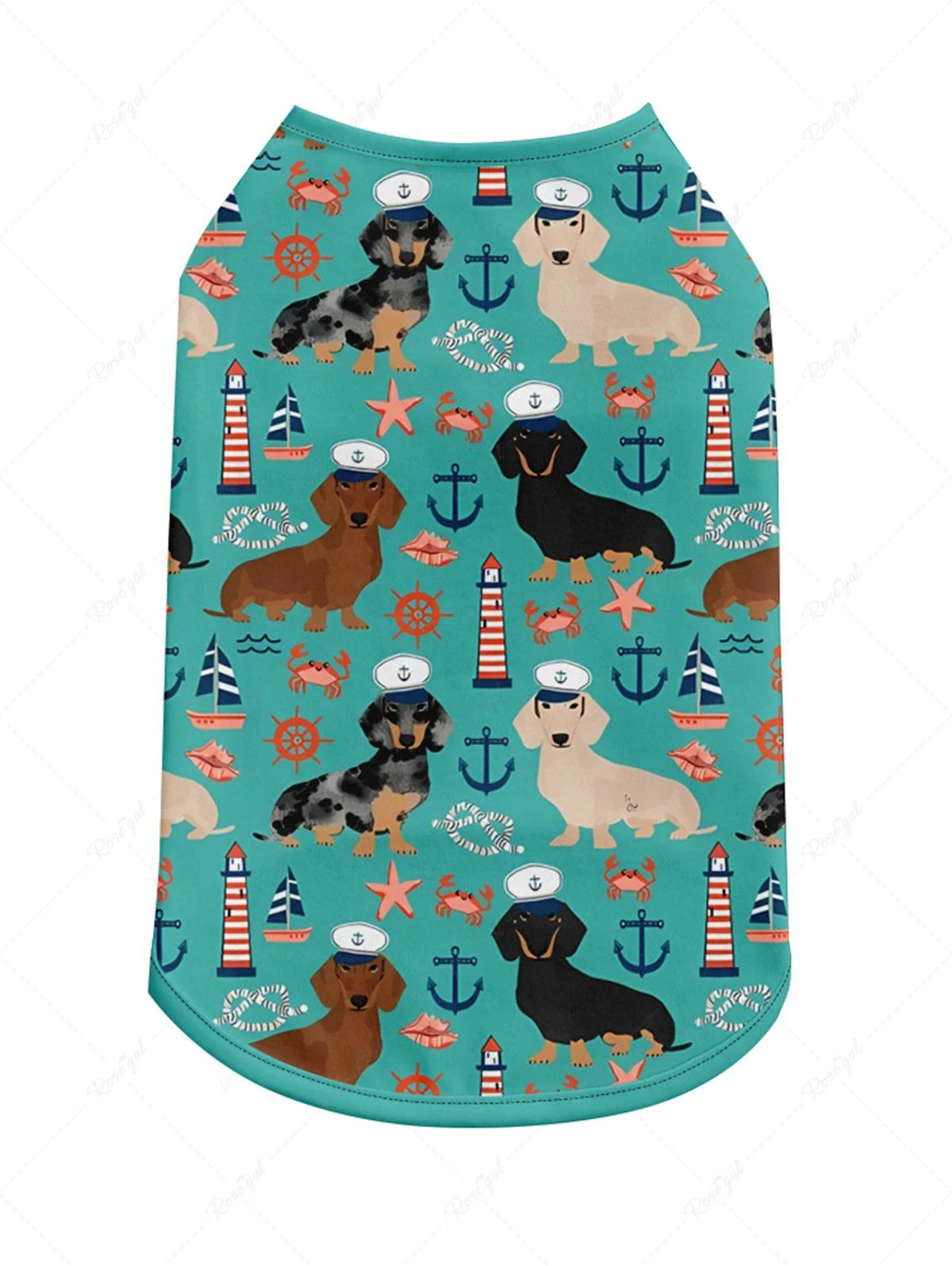 Dogs Starfish Crab Lighthouse Anchor Print Hawaii Tank Top and Shirt Dog and Owner Matching Outfits - Image 6