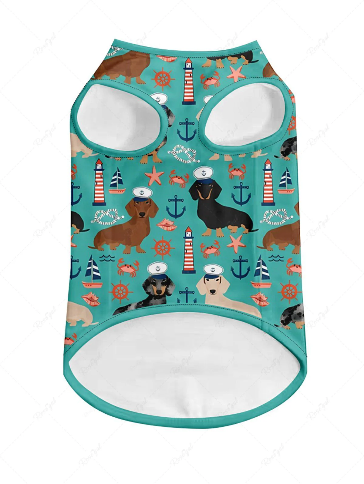 Dogs Starfish Crab Lighthouse Anchor Print Hawaii Tank Top and Shirt Dog and Owner Matching Outfits - Image 7