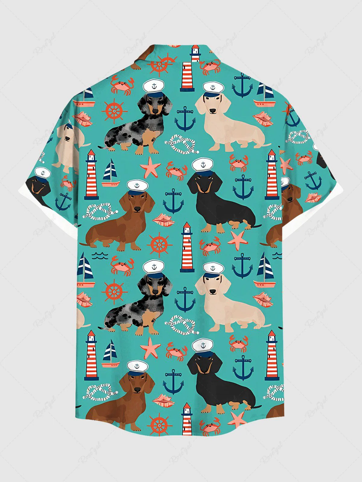 Dogs Starfish Crab Lighthouse Anchor Print Hawaii Tank Top and Shirt Dog and Owner Matching Outfits - Image 9