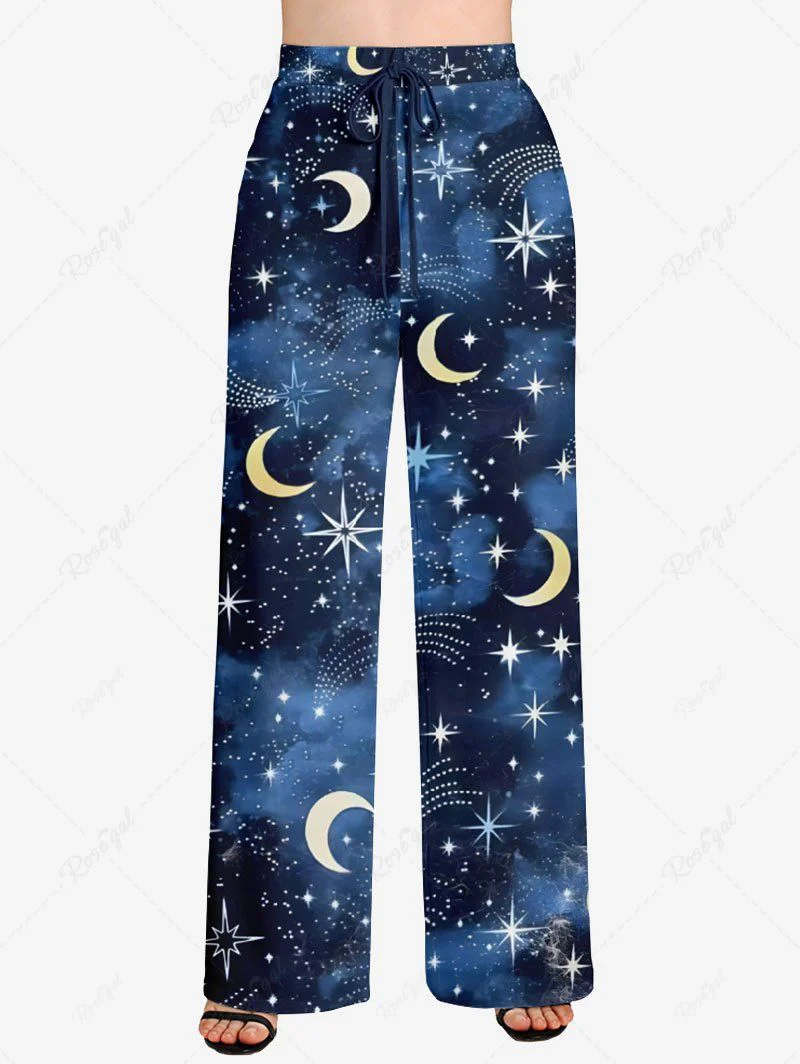 Galaxy Star Moon Tie Dye Print Pants Pajama Dog And Owner Matching Outfits - Image 8