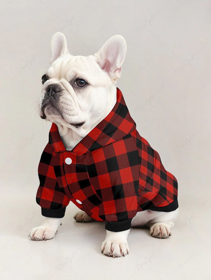 Geometric Plaid Print Dog and Owner Matching Outfits - Image 3