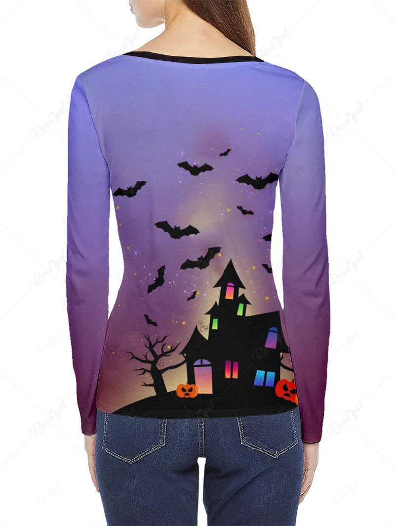 Halloween Costume Castle Tree Bat Ghost Ombre Galaxy Print Dog And Owner Matching Outfits - Image 7