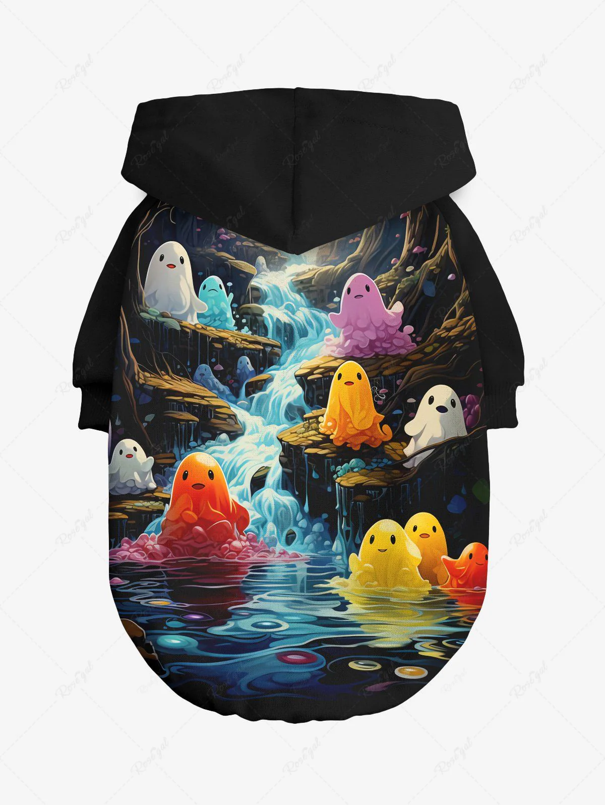 Halloween Costume Cute Ghost Mountain River Print Dog And Owner Matching Outfits - Image 5