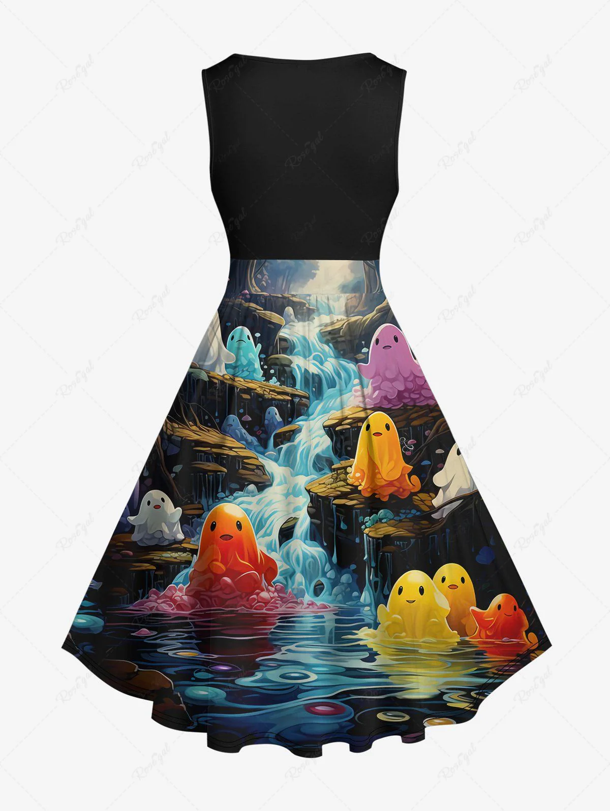 Halloween Costume Cute Ghost Mountain River Print Dog And Owner Matching Outfits - Image 7