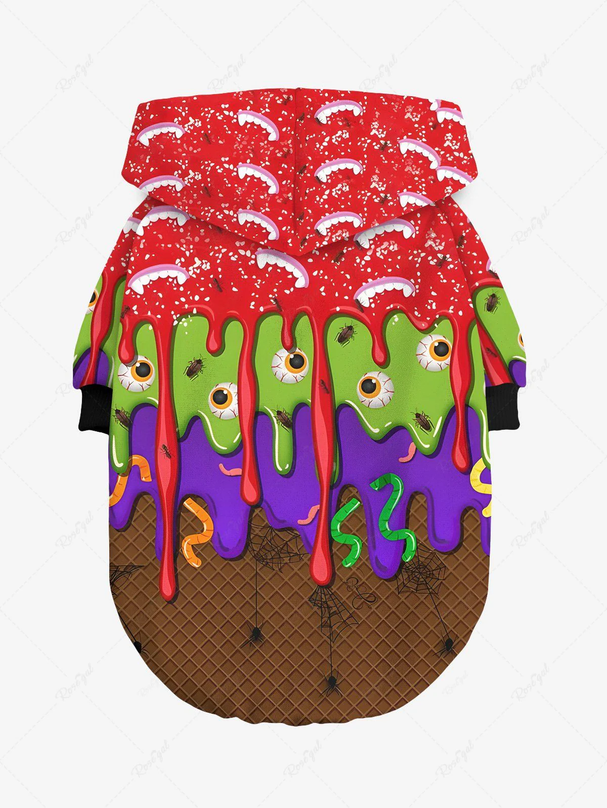 Halloween Costume Eye Insects Paint Drop Blobs Printed Dog And Owner Matching Outfits - Image 6