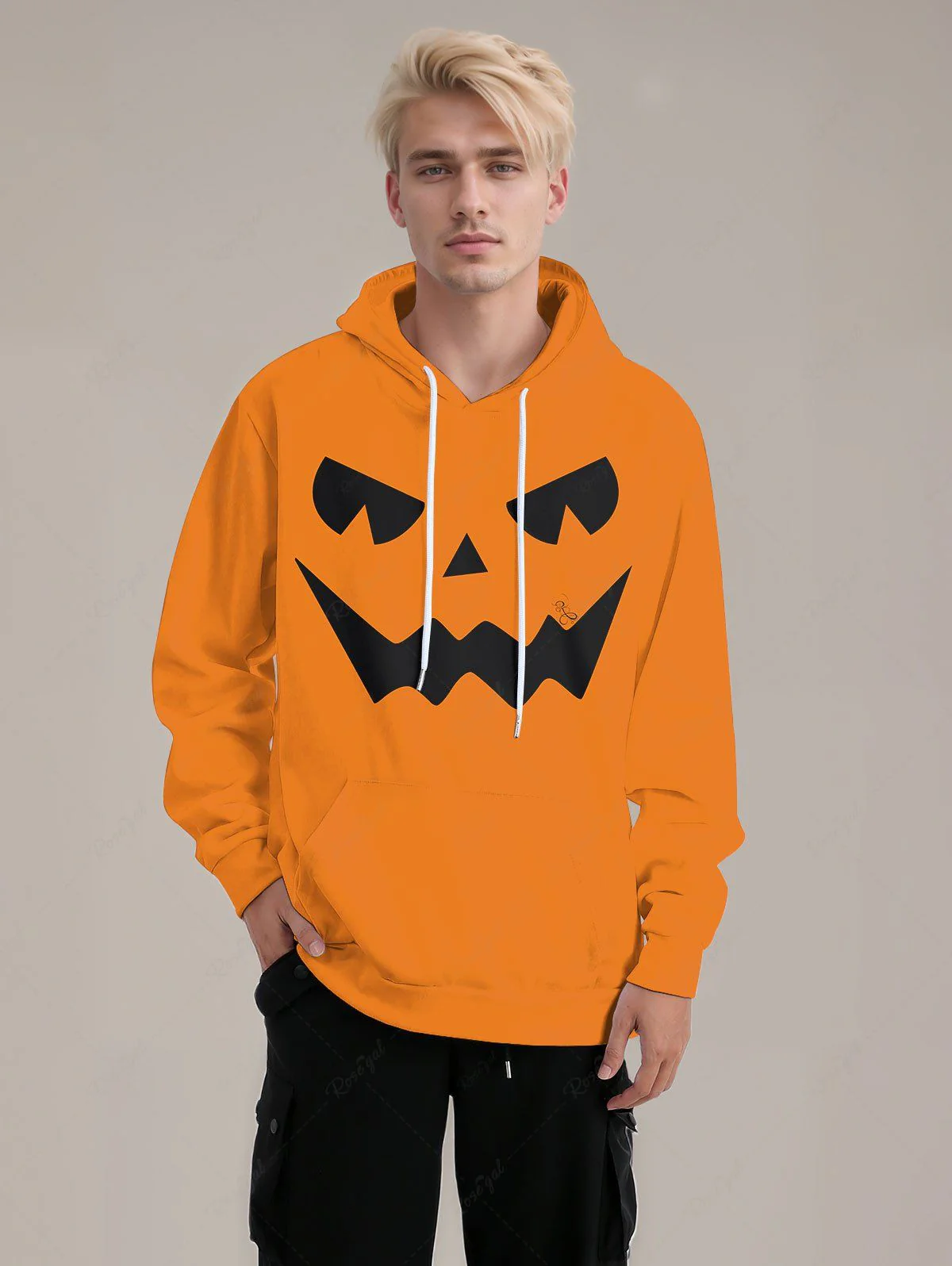Halloween Costume Pumpkin Face Printed Dog And Owner Matching Outfits - Image 6