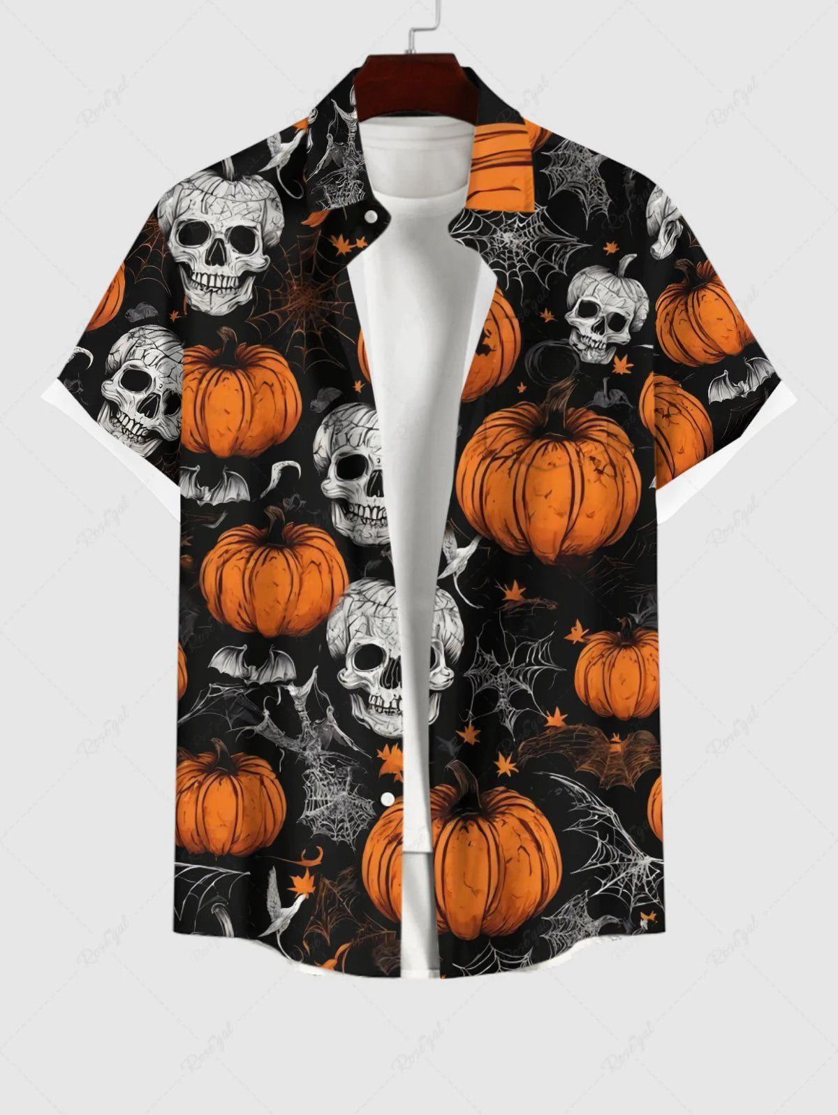 Halloween Costume Pumpkin Skulls Bat Spider Web Printed Dog and Owner Matching Outfits - Image 5