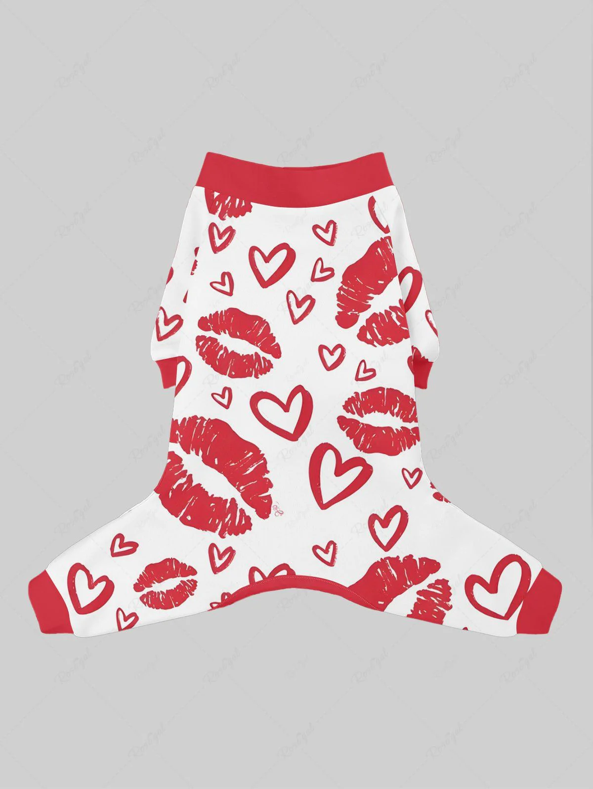 Heart Lips Print Pajama and Wide Leg Pants Dog and Owner Matching Outfits - Image 5