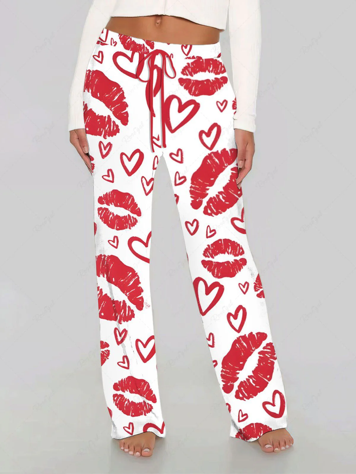 Heart Lips Print Pajama and Wide Leg Pants Dog and Owner Matching Outfits - Image 6