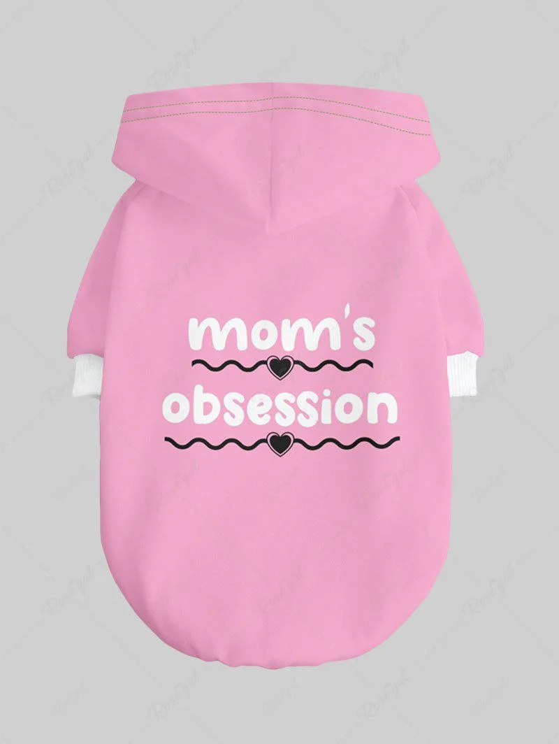 Letters Heart Wavy Lines Printed Hoodie Dog and Owner Matching Outfits - Image 5