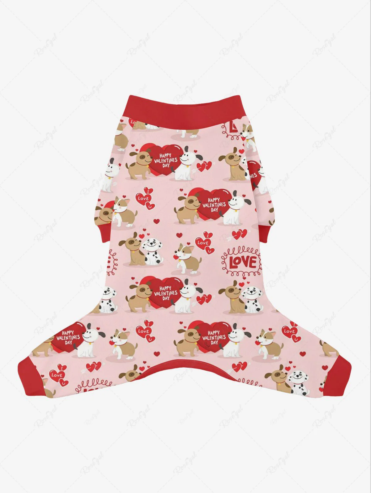 Lovers Heart Letters Print Valentines Pants Pajama Dog And Owner Matching Outfits - Image 4