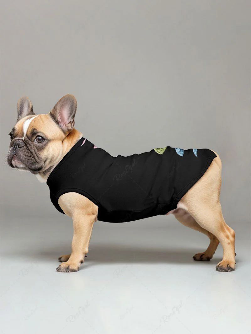 Ombre Moon Planet Print Hoodie Tank Top Dog And Owner Matching Outfits - Image 3