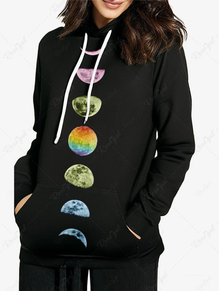 Ombre Moon Planet Print Hoodie Tank Top Dog And Owner Matching Outfits - Image 6