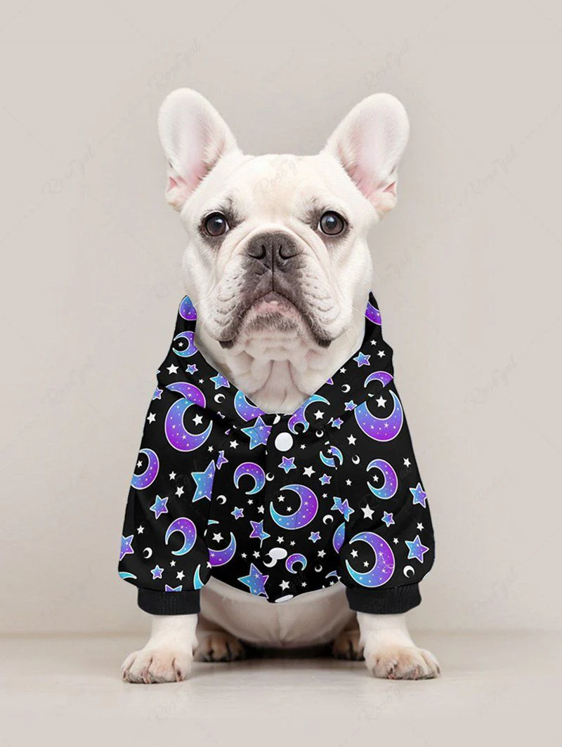 Ombre Moon Stars Print Hoodie Pants Dog And Owner Matching Outfits - Image 3