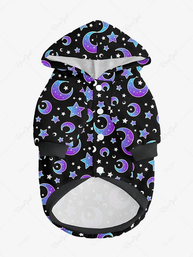Ombre Moon Stars Print Hoodie Pants Dog And Owner Matching Outfits - Image 4