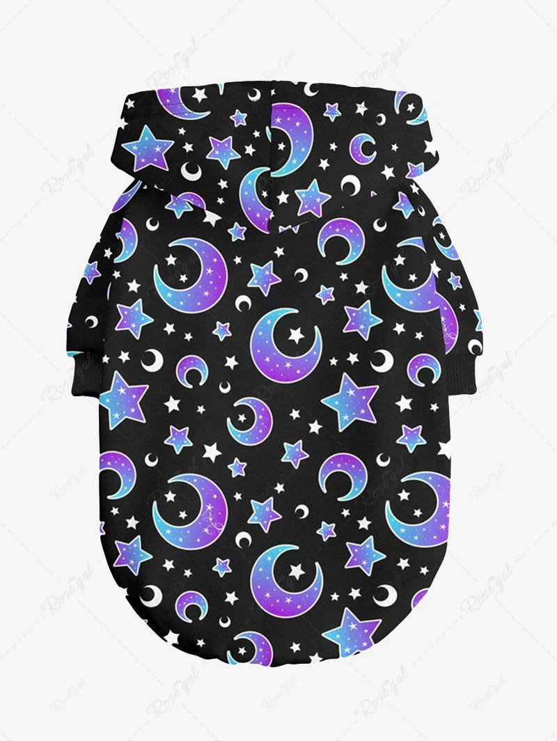 Ombre Moon Stars Print Hoodie Pants Dog And Owner Matching Outfits - Image 5