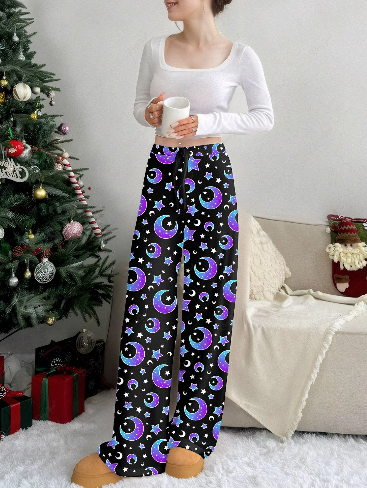Ombre Moon Stars Print Hoodie Pants Dog And Owner Matching Outfits - Image 6