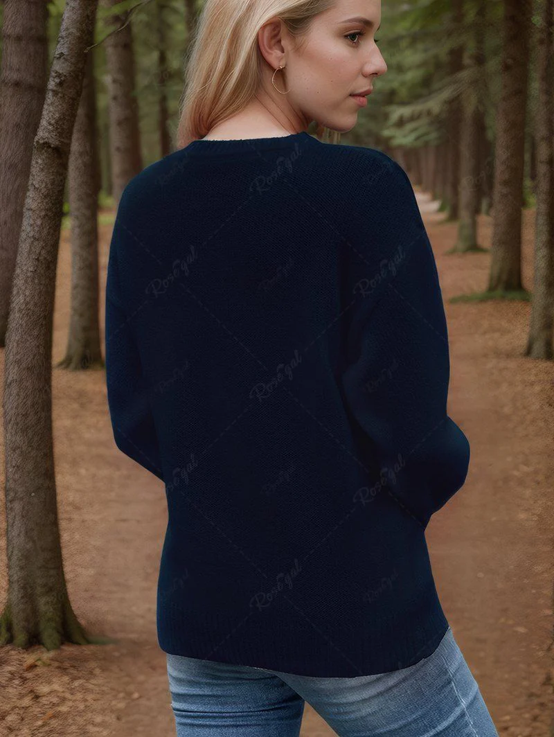 Patriotic American Flag Printed Sweater - Image 3