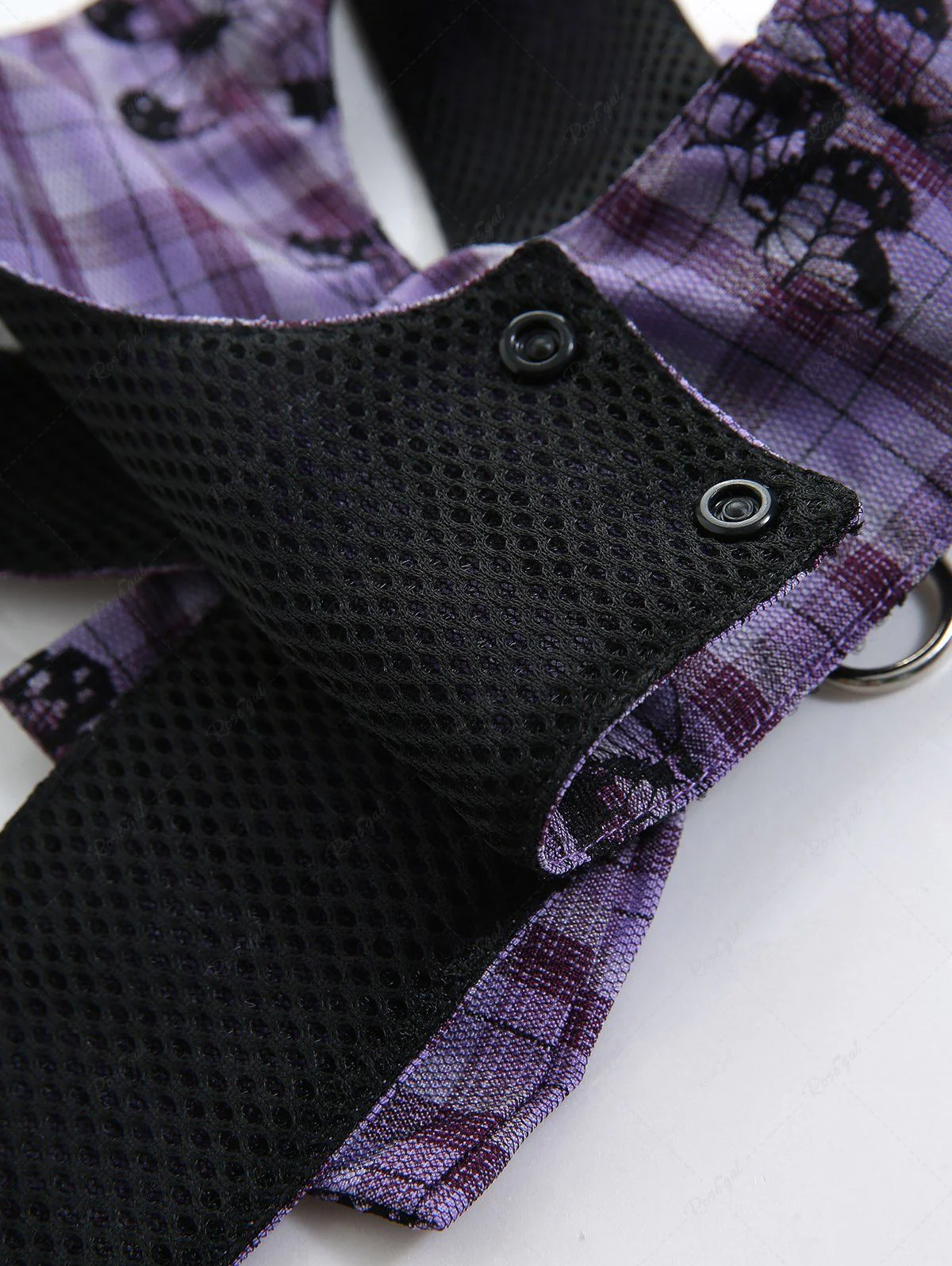 Pet's Butterfly Plaid Printed Bowknot Vest with Leash - Image 7