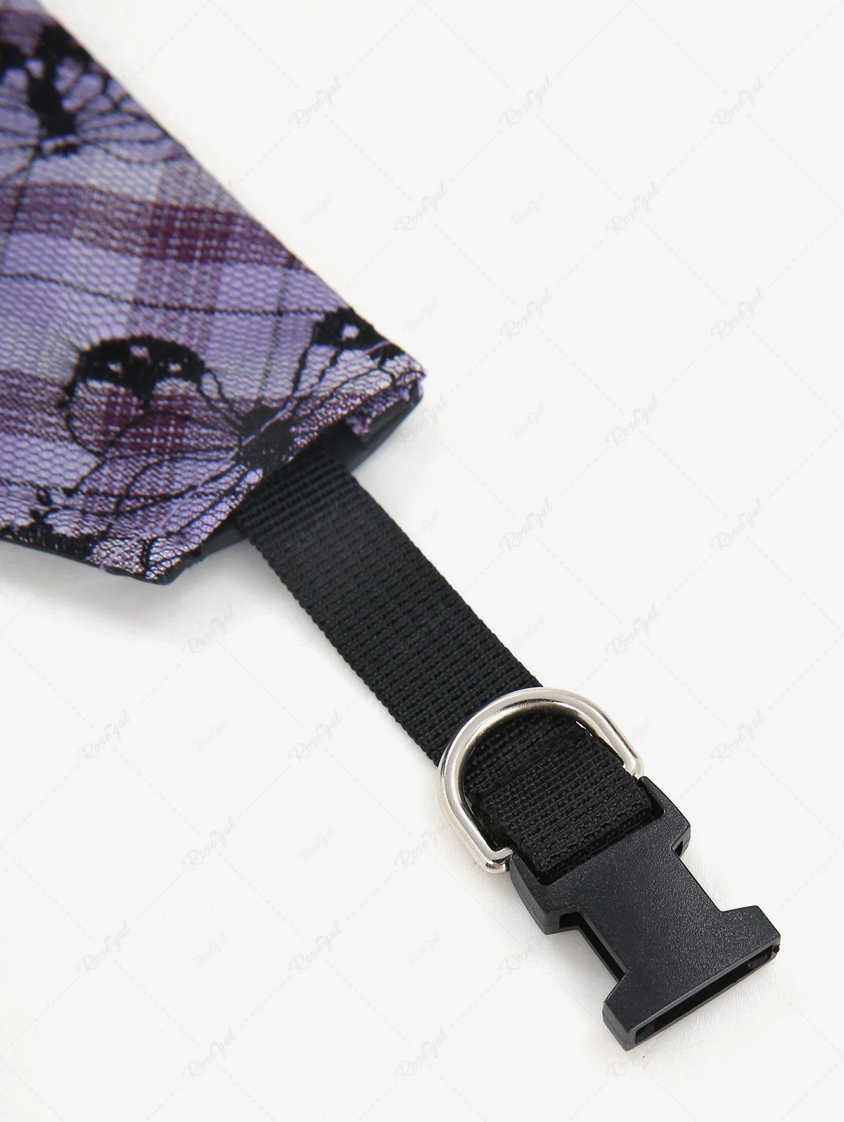 Pet's Butterfly Plaid Printed Push Buckle Bandana Bibs - Image 5