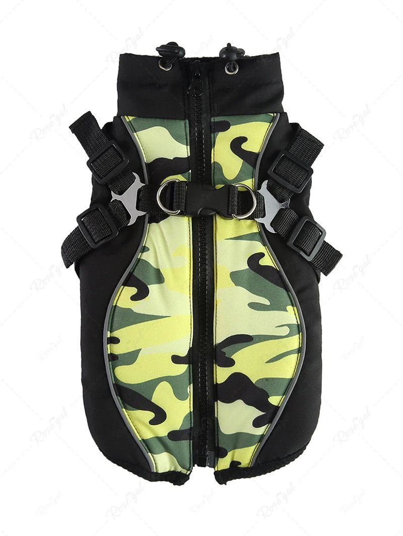 Pet's Camouflage Printed Fleece Lining Zipper Warm Jacket - Image 3