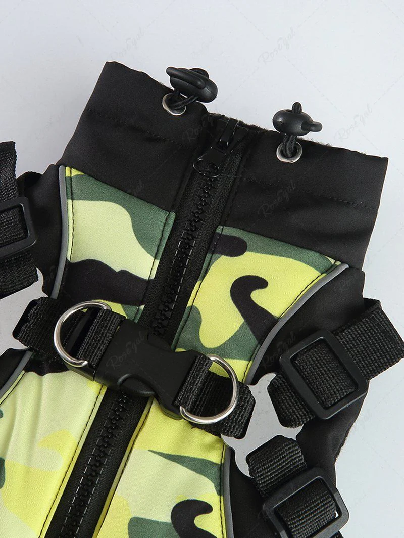 Pet's Camouflage Printed Fleece Lining Zipper Warm Jacket - Image 5