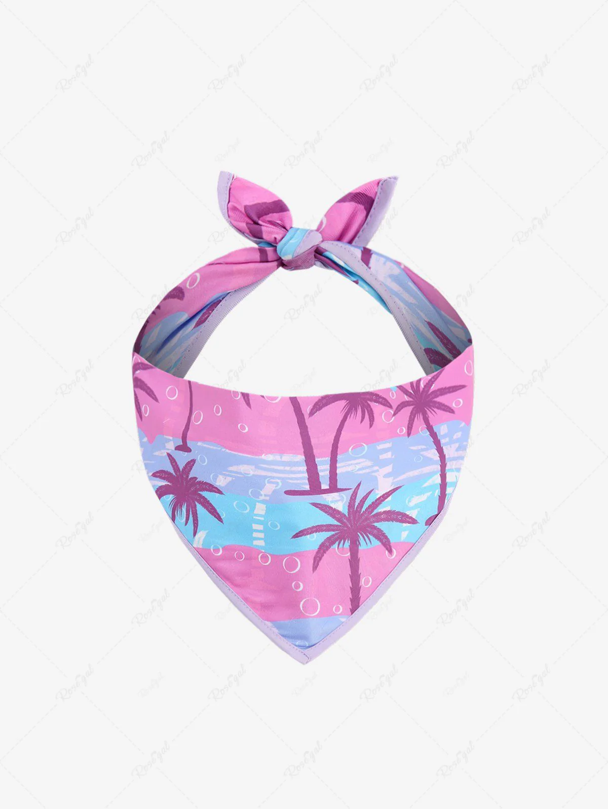 Pet's Coconut Tree Bubble Colorblock Printed Hawaii Bandana - Image 4