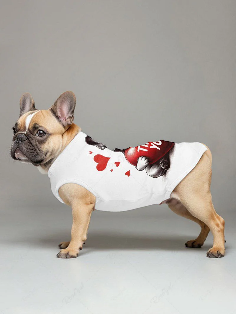 Pet's Dog Heart Printed Tank Top - Image 3