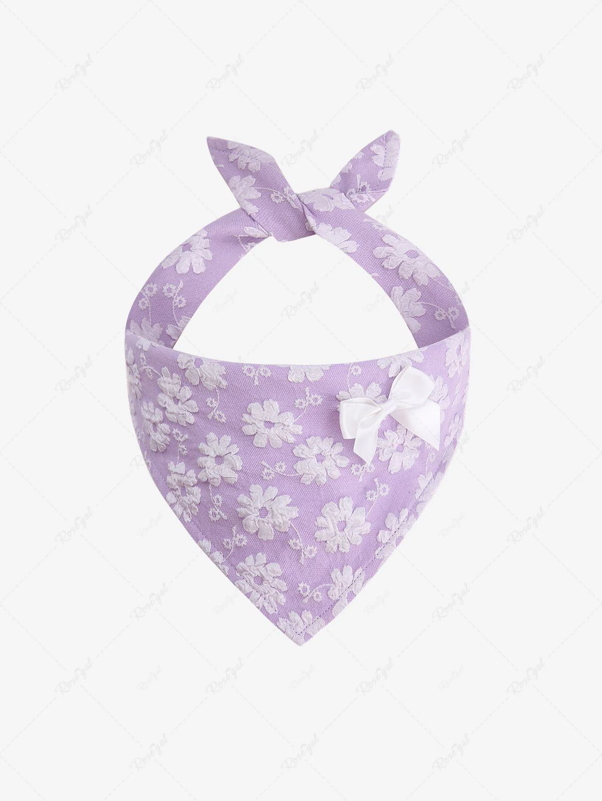 Pet's Floral Jacquard Bowknot Bandana Bibs - Image 3